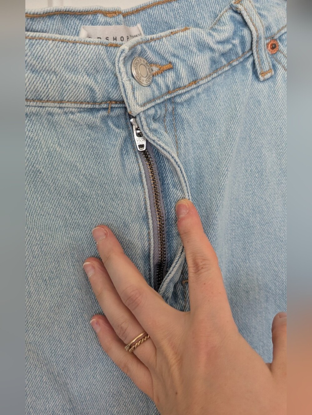 High Rise Light Wash Denim Mom Short With Rolled Hem 14 - Picture 4 of 9